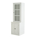 Retro Style Hutch Cabinet With Glass Door, China Cabinet For Home by HouseOfZazla