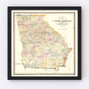 Vintage Map of Georgia 1848