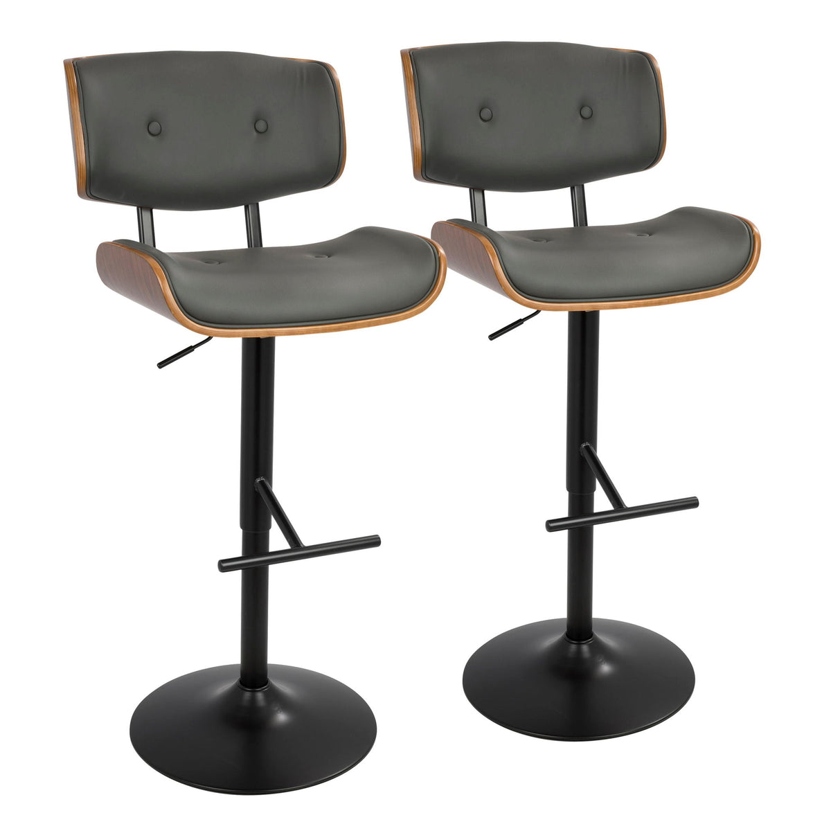 Lombardi - Mid Century Modern Adjustable Barstool, photo 2 of 16
