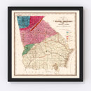 Vintage Map of Georgia 1849