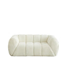 Quilted Cloud Sofa With Rounded Armrests And Piano Key Backrest Design by HouseOfZazla