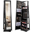 360° Rotatable 2-in-1 Lockable Jewelry Cabinet with Full-Length Mirror by LJGDeals