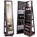 360° Rotatable 2-in-1 Lockable Jewelry Cabinet with Full-Length Mirror
