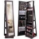 360° Rotatable 2-in-1 Lockable Jewelry Cabinet with Full-Length Mirror by LJGDeals