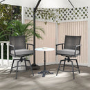 360 Degree Swivel Bar Stool Set of 2 with Metal Frame and PE Rattan Backrest-Black by DirectDeals