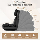 360 Degree Swivel Floor Gaming Chair with 6-Position Adjustable Backrest and Sponge Filling by DirectDeals