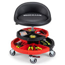 Rolling Mechanic Stool with Adjustable Height & Tool Trays by LJGDeals