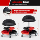 Rolling Mechanic Stool with Adjustable Height & Tool Trays by LJGDeals