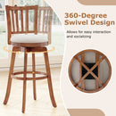 360¬∞ Rotating Counter Height Chairs Set of 4 with Backrest and Upholstered Seat by LJGDeals