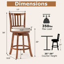 360¬∞ Rotating Counter Height Chairs Set of 2 with Upholstered Seat and Backrest by LJGDeals