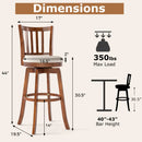 360¬∞ Rotating Counter Height Chairs Set of 2 with Upholstered Seat and Backrest by LJGDeals
