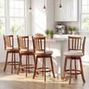 360¬∞ Rotating Counter Height Chairs Set of 4 with Backrest and Upholstered Seat