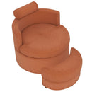 360¬∞ Swivel Accent Chair with Half Moon Storage Ottoman by LJGDeals