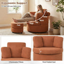 360¬∞ Swivel Accent Chair with Half Moon Storage Ottoman by LJGDeals