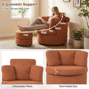 360¬∞ Swivel Accent Chair with Half Moon Storage Ottoman