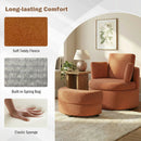360¬∞ Swivel Accent Chair with Half Moon Storage Ottoman by LJGDeals