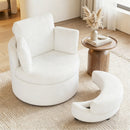 360¬∞ Swivel Accent Chair with Half Moon Storage Ottoman