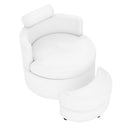 360¬∞ Swivel Accent Chair with Half Moon Storage Ottoman by LJGDeals