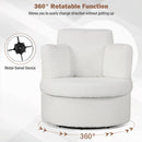 360¬∞ Swivel Accent Chair with Half Moon Storage Ottoman