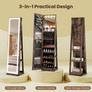 360¬∞ Swivel Freestanding Jewelry Cabinet with Lighted Full Length Mirror by LJGDeals
