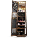 360¬∞ Swivel Freestanding Jewelry Cabinet with Lighted Full Length Mirror by DirectDeals