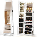 360¬∞ Swivel Freestanding Jewelry Cabinet with Lighted Full Length Mirror by LJGDeals
