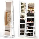 360¬∞ Swivel Freestanding Jewelry Cabinet with Lighted Full Length Mirror by DirectDeals