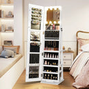 360¬∞ Swivel Freestanding Jewelry Cabinet with Lighted Full Length Mirror by DirectDeals