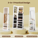 360¬∞ Swivel Freestanding Jewelry Cabinet with Lighted Full Length Mirror by LJGDeals
