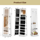 360¬∞ Swivel Freestanding Jewelry Cabinet with Lighted Full Length Mirror by LJGDeals