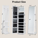 360¬∞ Swivel Jewelry Cabinet with Full Length Mirror