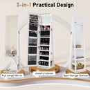 360¬∞ Swivel Jewelry Cabinet with Full Length Mirror by LJGDeals