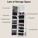 360¬∞ Swivel Jewelry Cabinet with Full Length Mirror by LJGDeals