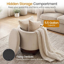 360° Swivel Velvet Foot Rest with Hidden Storage for Living Room by DirectDeals