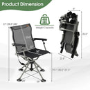 360 Degree Silent Swivel Hunting Chair-Black by LJGDeals
