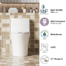 Elegant One Piece Toilet With Tornado Dual Flush, Siphonic S Trap 12", Soft Close Seat, Dual Flush, Ada Height, Glossy - Gloss White by HouseOfZazla
