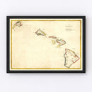 Vintage Map of Hawaii 1893