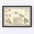 Vintage Map of Hawaii 1893