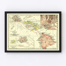Vintage Map of Hawaii 1912