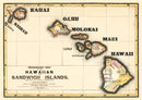 Vintage Map of Hawaii 1846