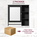 Wall Mounted Bathroom Storage Cabinet, Medicine Cabinets With Large Mirror Door, Adjustable Shelves And Three Open Storage Levels(Not Include Bathroom Vanity) by HouseOfZazla