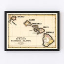 Vintage Map of Hawaii 1846