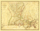 Vintage Map of Louisiana 1820