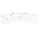 Upholstered Large Arms Sectional With Recliner Seats