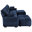 Sofa Set With Ottoman And Pillows, Textured, High Resilience Cushions