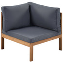 Wood Structure Outdoor Sofa Set with Gray Cushions