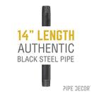 1 in. x 14 in. Black Pipe by PIPE DECOR
