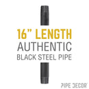 1 in. x 16 in. Black Pipe by PIPE DECOR