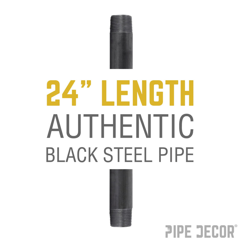 1 in. x 24 in. Black Pipe