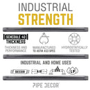 1 in. x 3 1/2 in. Black Pipe by PIPE DECOR